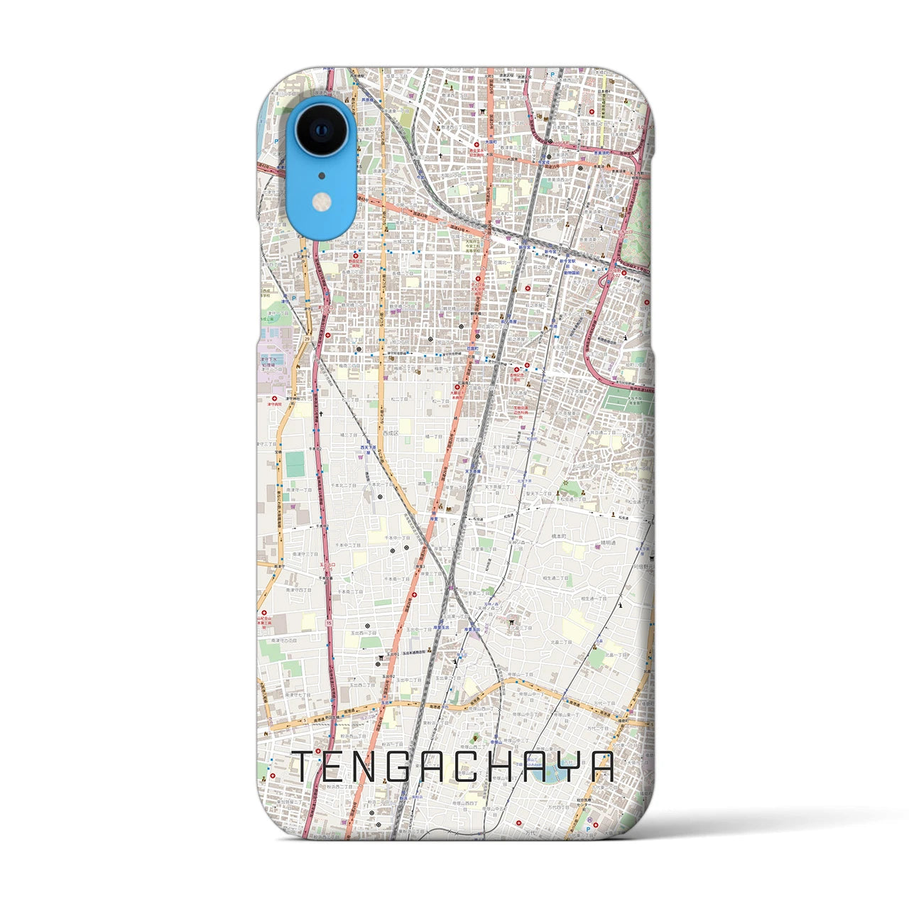 【天下茶屋(大阪府)】地図柄iPhoneケース(バックカバータイプ)