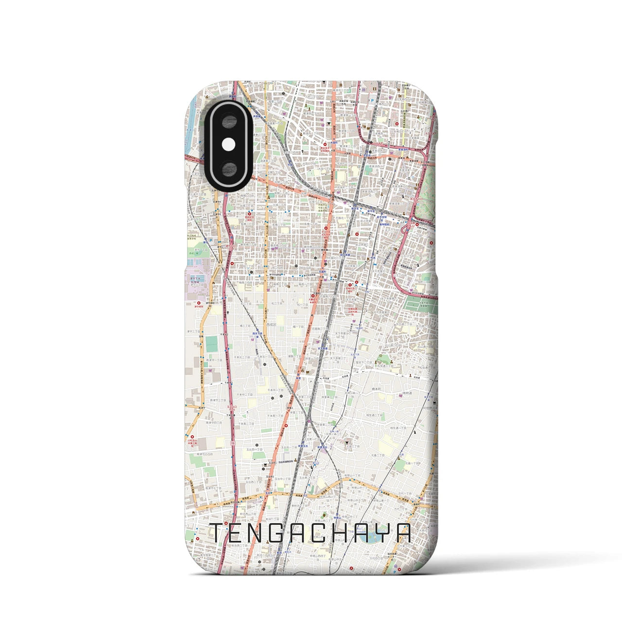 【天下茶屋(大阪府)】地図柄iPhoneケース(バックカバータイプ)