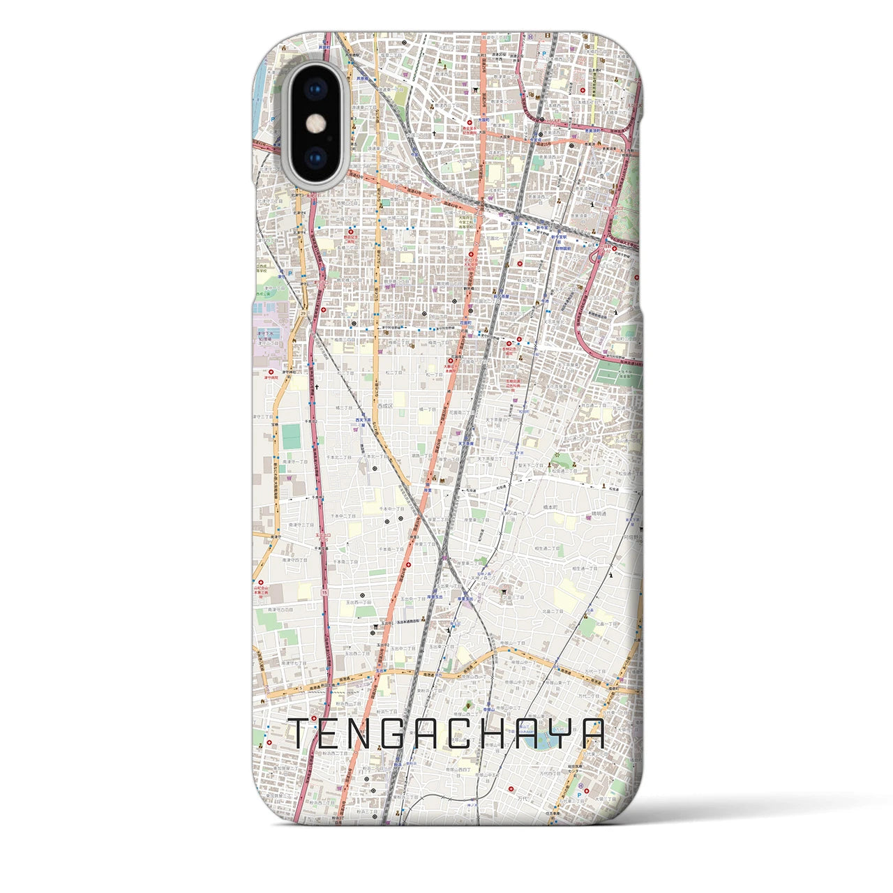 【天下茶屋(大阪府)】地図柄iPhoneケース(バックカバータイプ)