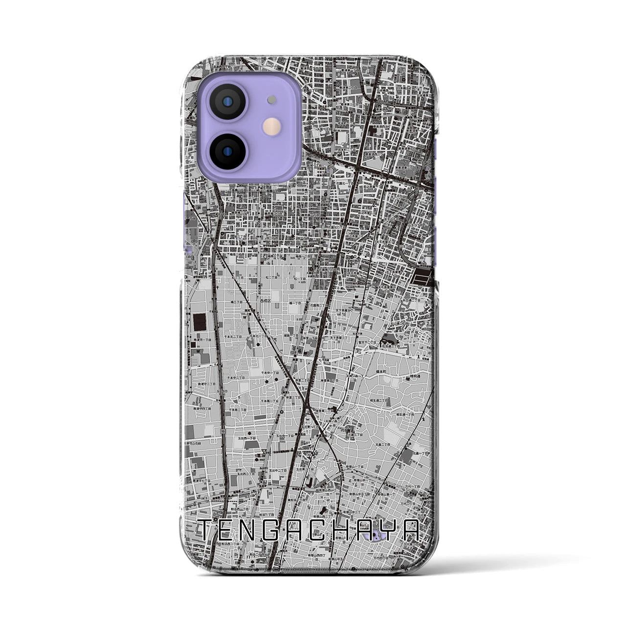 【天下茶屋(大阪府)】地図柄iPhoneケース(クリアタイプ)