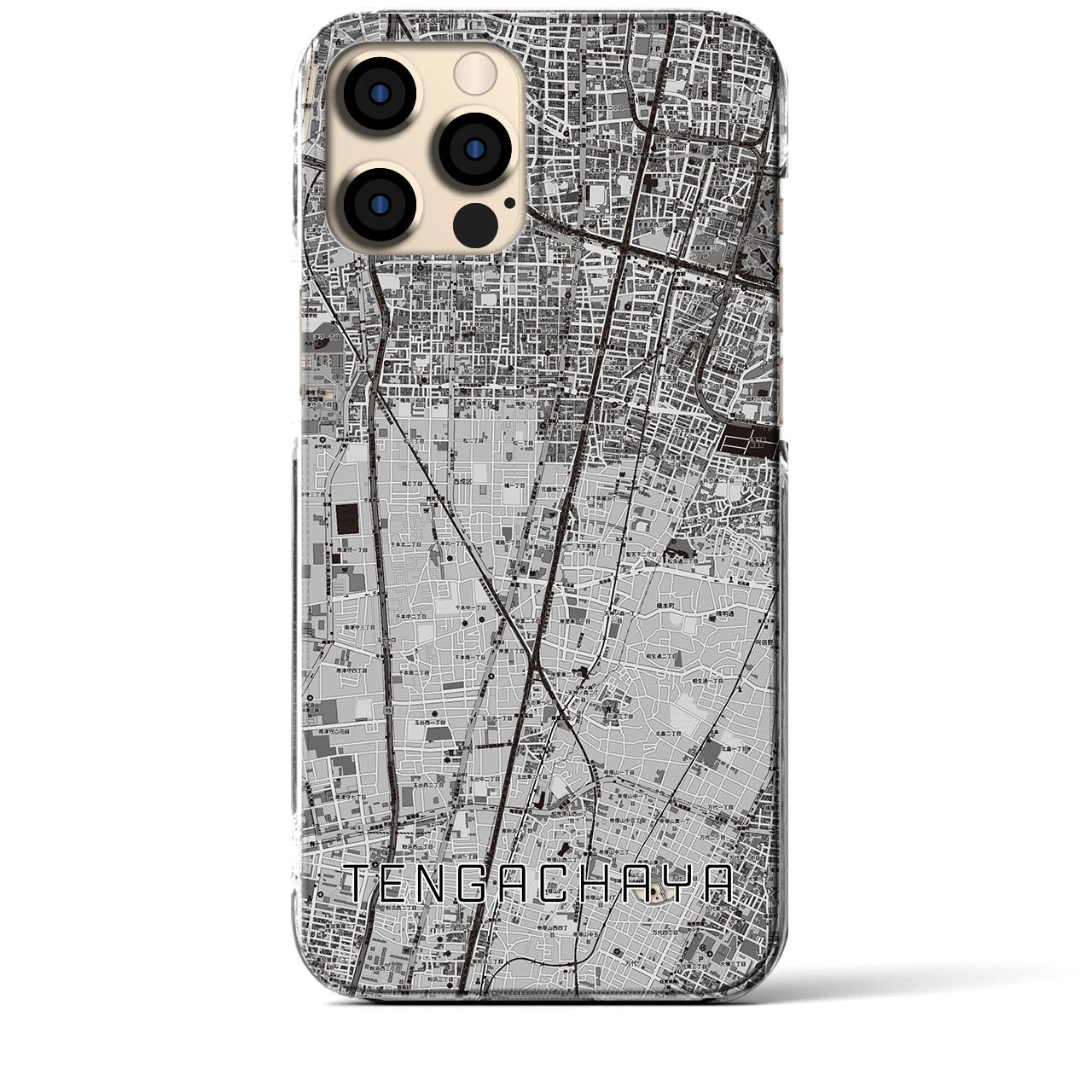 【天下茶屋(大阪府)】地図柄iPhoneケース(クリアタイプ)