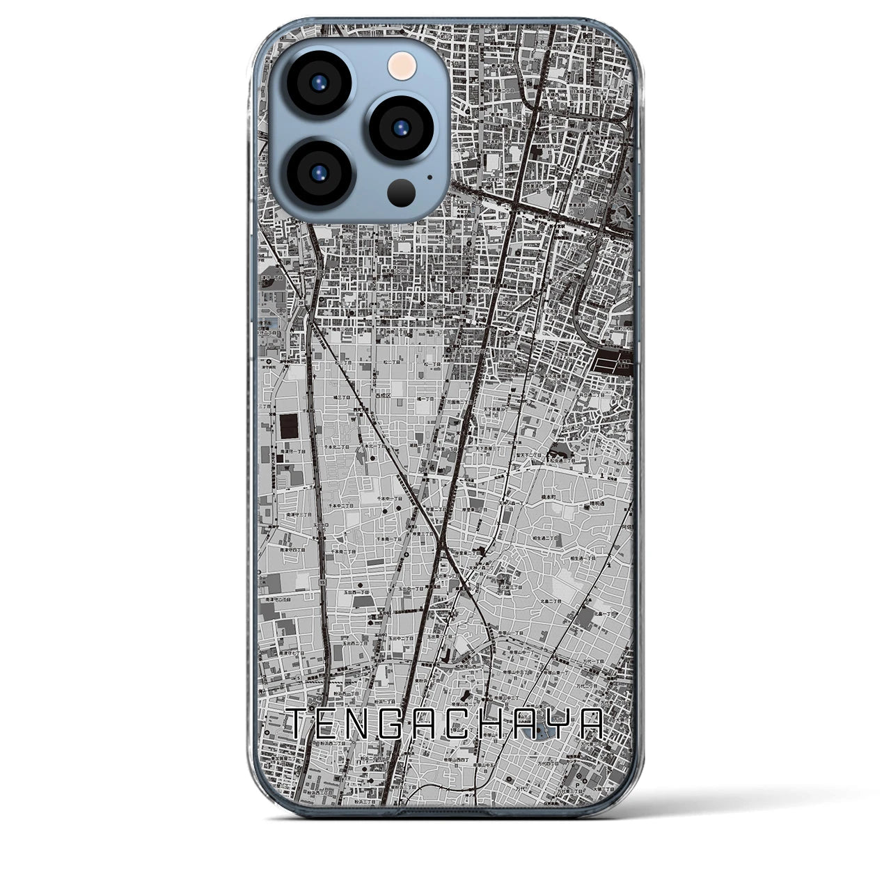 【天下茶屋(大阪府)】地図柄iPhoneケース(クリアタイプ)