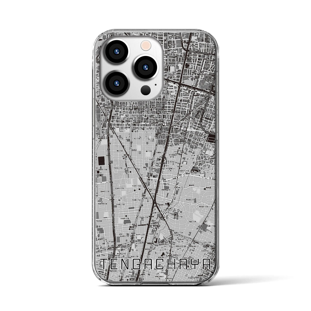 【天下茶屋(大阪府)】地図柄iPhoneケース(クリアタイプ)