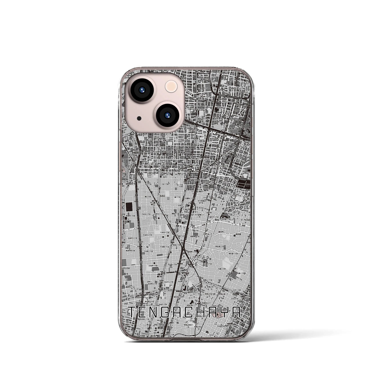 【天下茶屋(大阪府)】地図柄iPhoneケース(クリアタイプ)