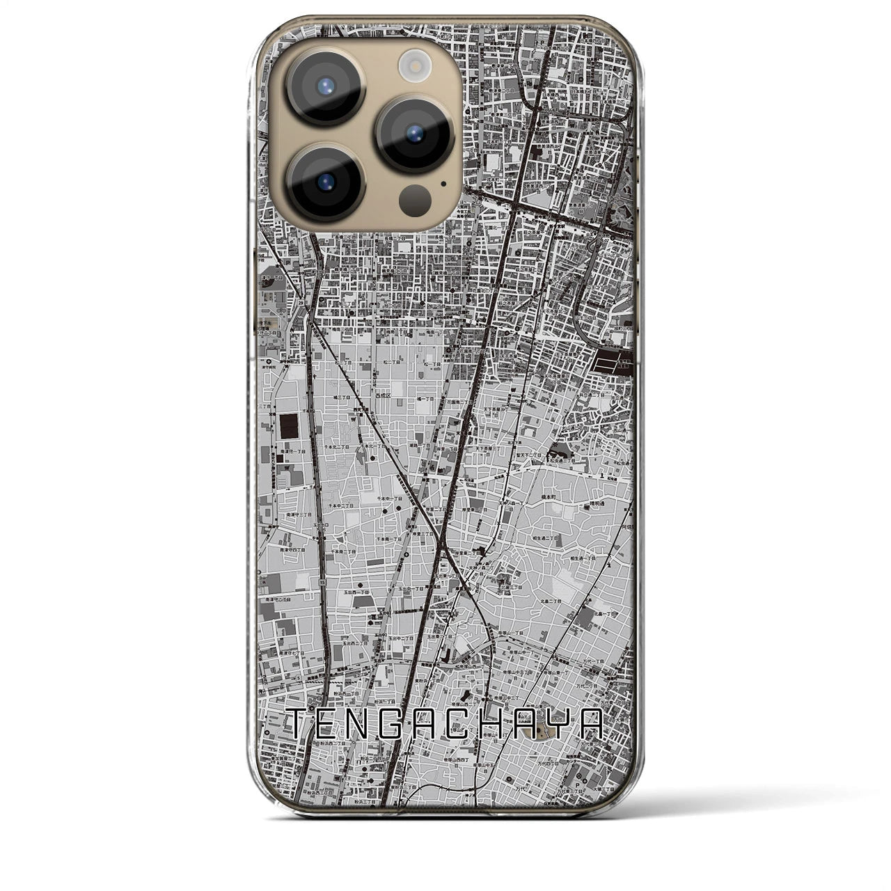 【天下茶屋(大阪府)】地図柄iPhoneケース(クリアタイプ)