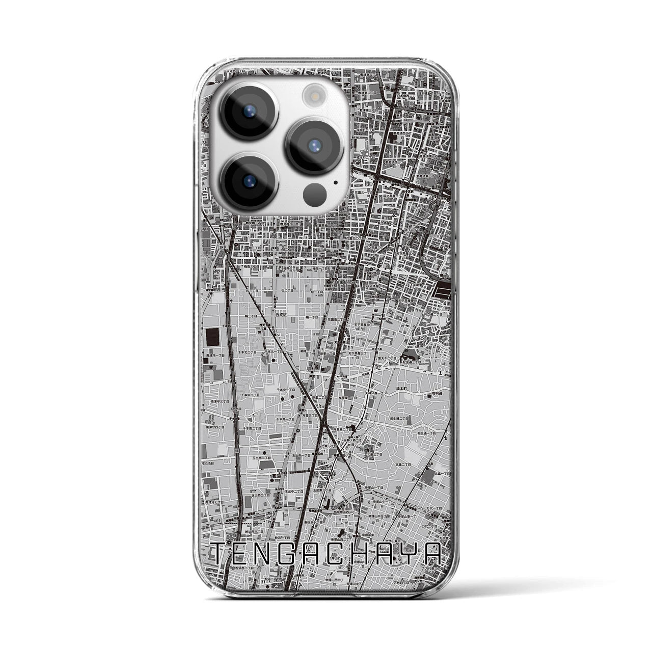 【天下茶屋(大阪府)】地図柄iPhoneケース(クリアタイプ)