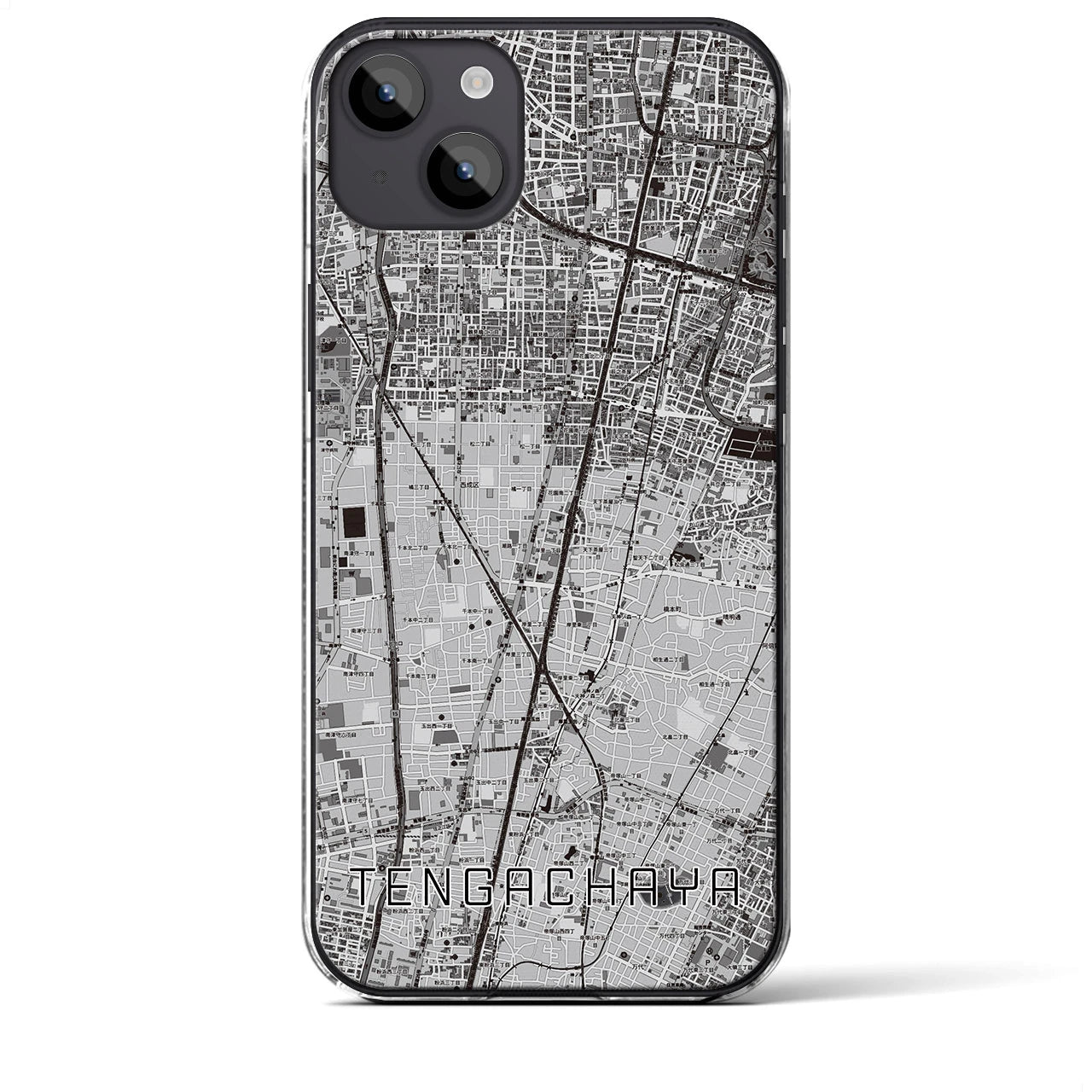 【天下茶屋(大阪府)】地図柄iPhoneケース(クリアタイプ)