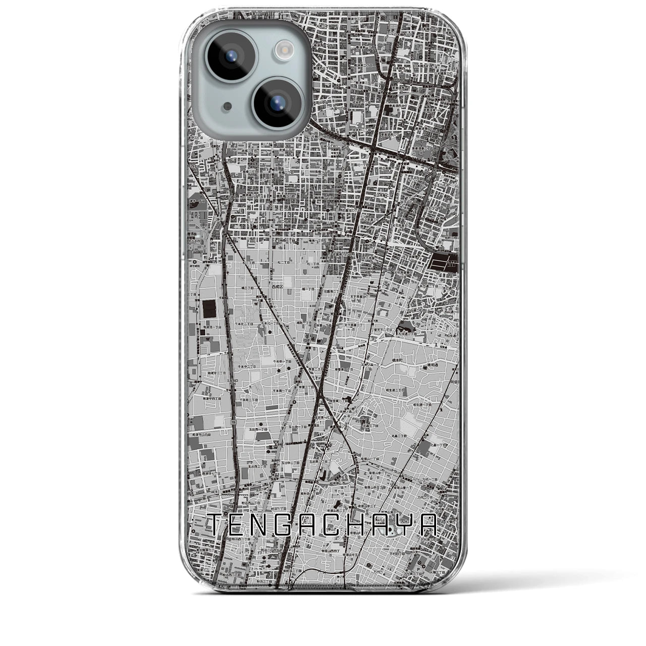 【天下茶屋(大阪府)】地図柄iPhoneケース(クリアタイプ)