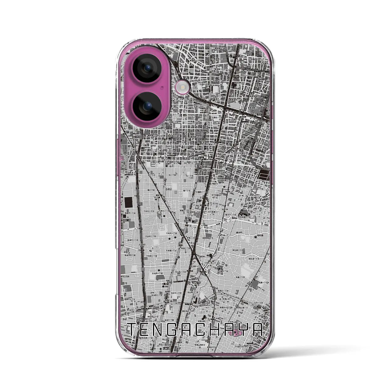 【天下茶屋(大阪府)】地図柄iPhoneケース(クリアタイプ)