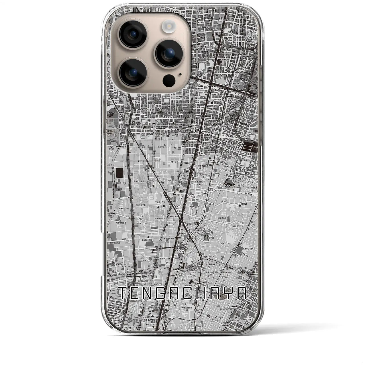 【天下茶屋(大阪府)】地図柄iPhoneケース(クリアタイプ)