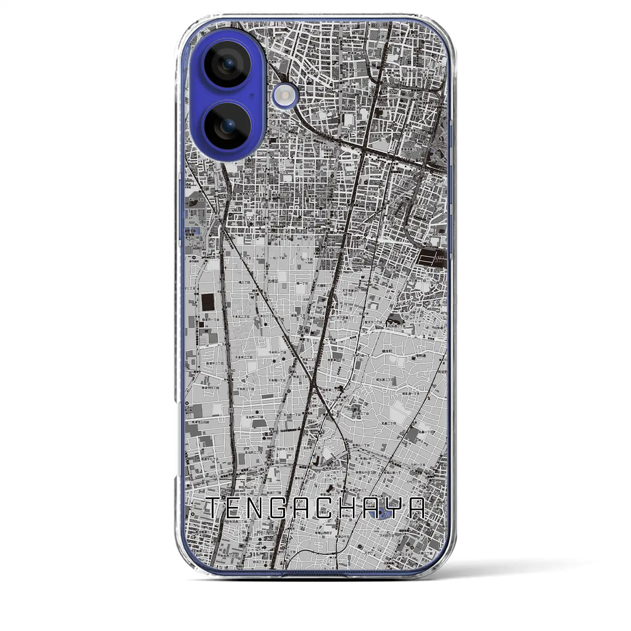 【天下茶屋(大阪府)】地図柄iPhoneケース(クリアタイプ)