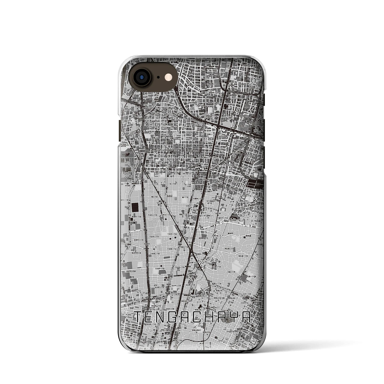 【天下茶屋(大阪府)】地図柄iPhoneケース(クリアタイプ)