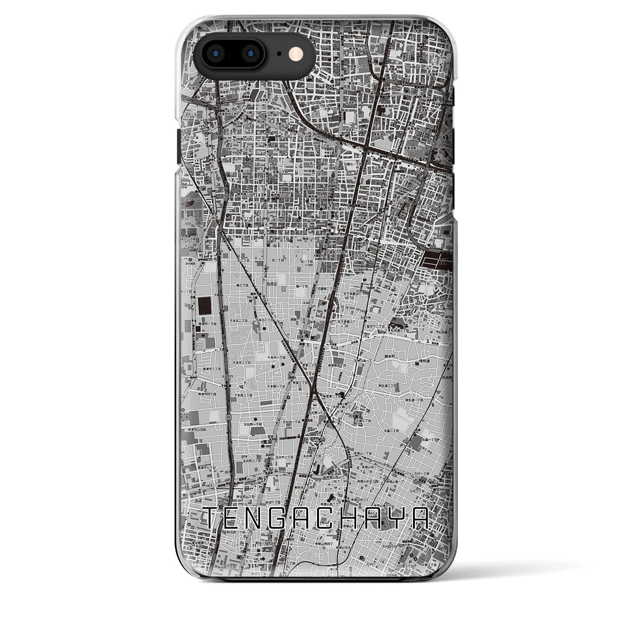 【天下茶屋(大阪府)】地図柄iPhoneケース(クリアタイプ)