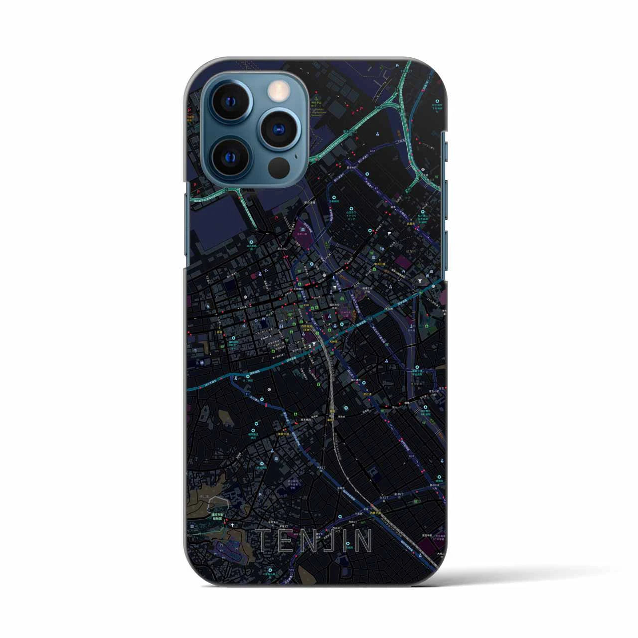 【天神(福岡県)】地図柄iPhoneケース(バックカバータイプ)