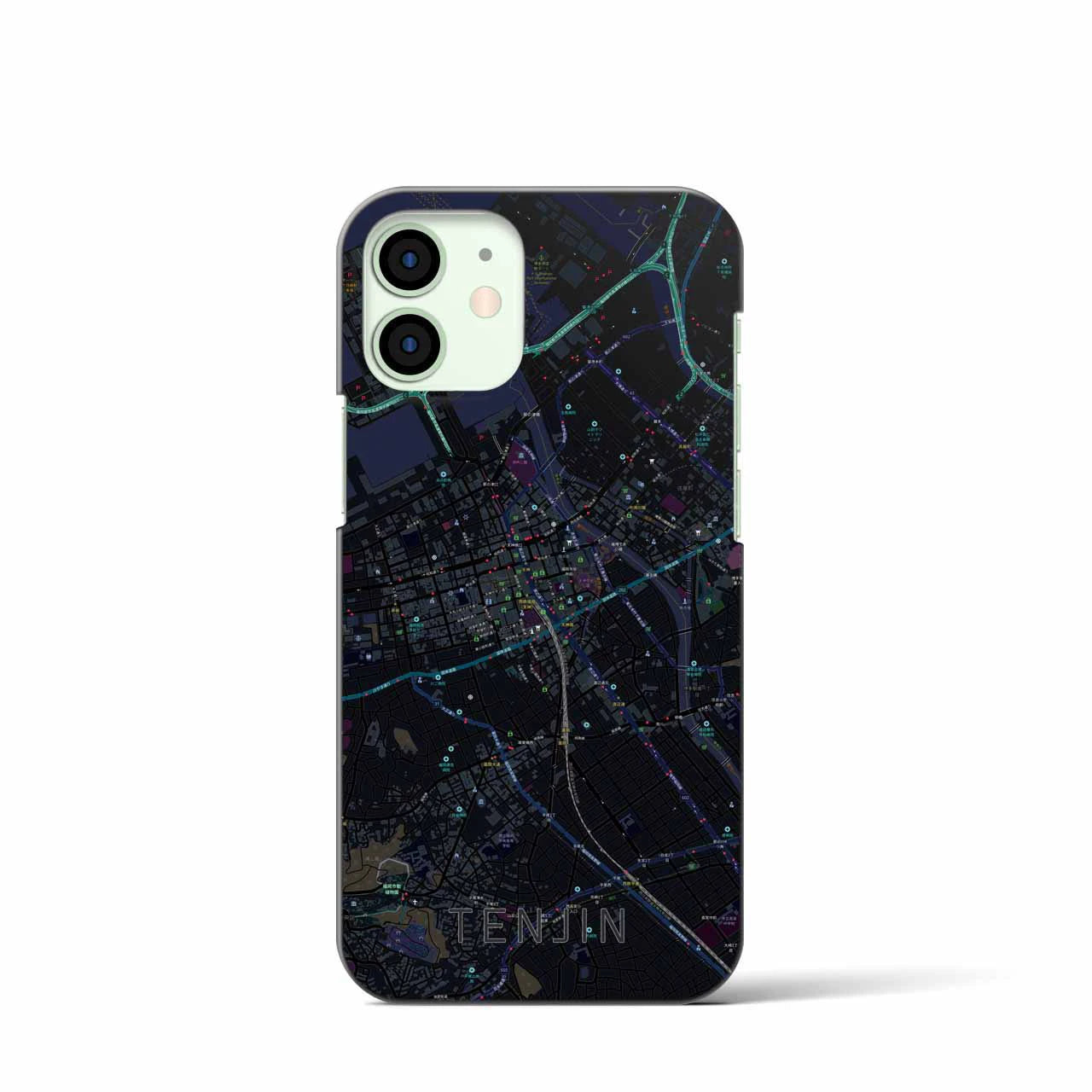 【天神(福岡県)】地図柄iPhoneケース(バックカバータイプ)