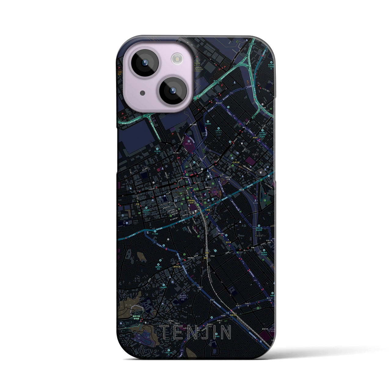 【天神(福岡県)】地図柄iPhoneケース(バックカバータイプ)