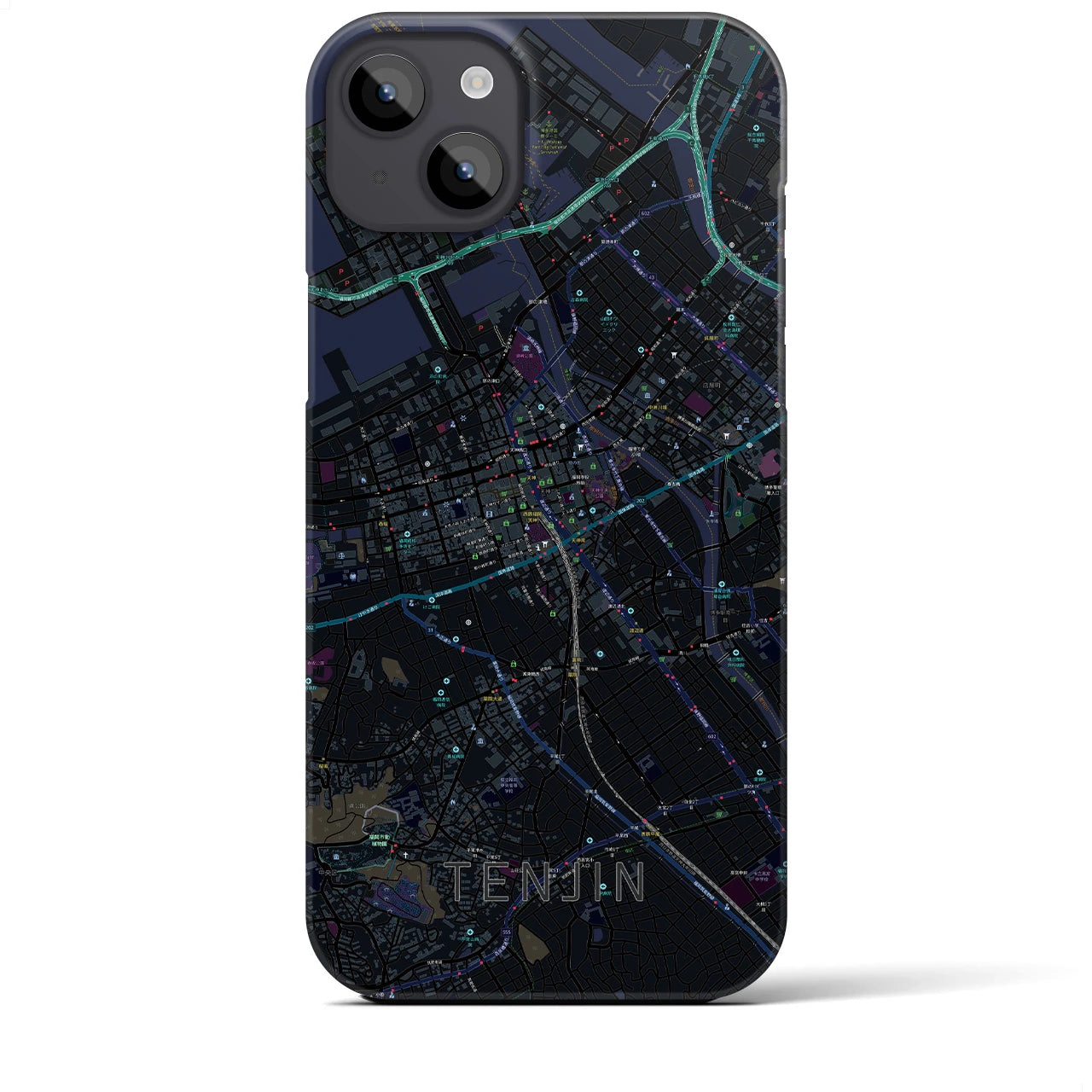 【天神(福岡県)】地図柄iPhoneケース(バックカバータイプ)