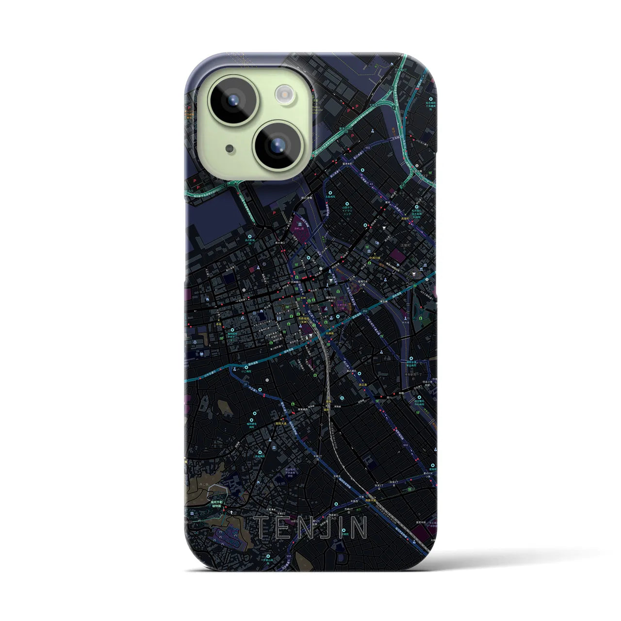 【天神(福岡県)】地図柄iPhoneケース(バックカバータイプ)