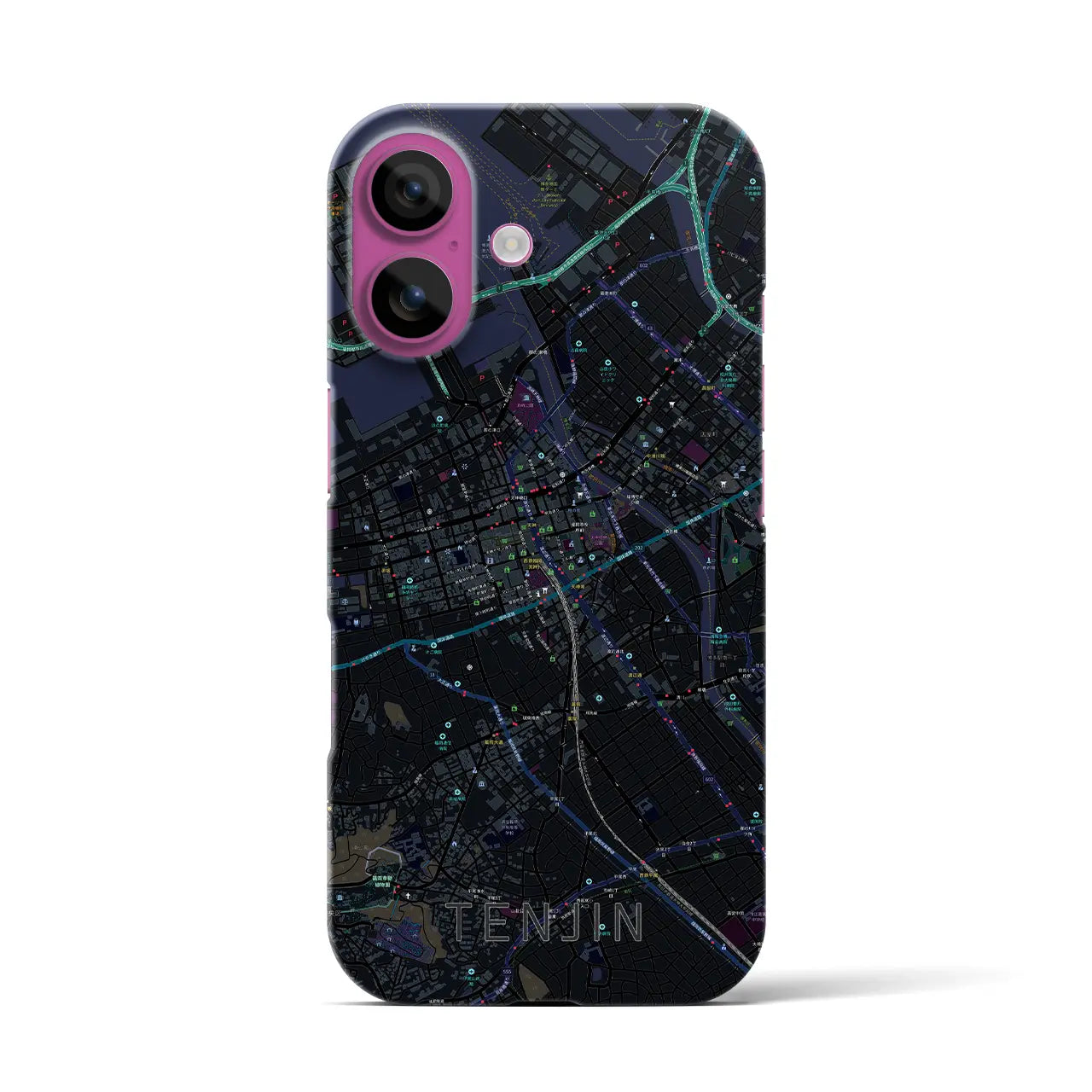 【天神(福岡県)】地図柄iPhoneケース(バックカバータイプ)