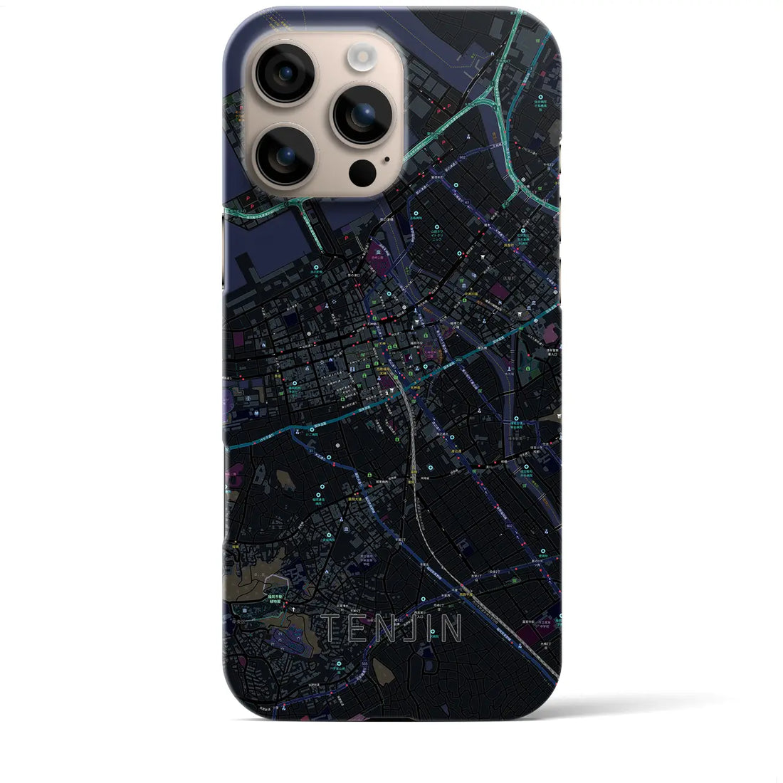 【天神(福岡県)】地図柄iPhoneケース(バックカバータイプ)