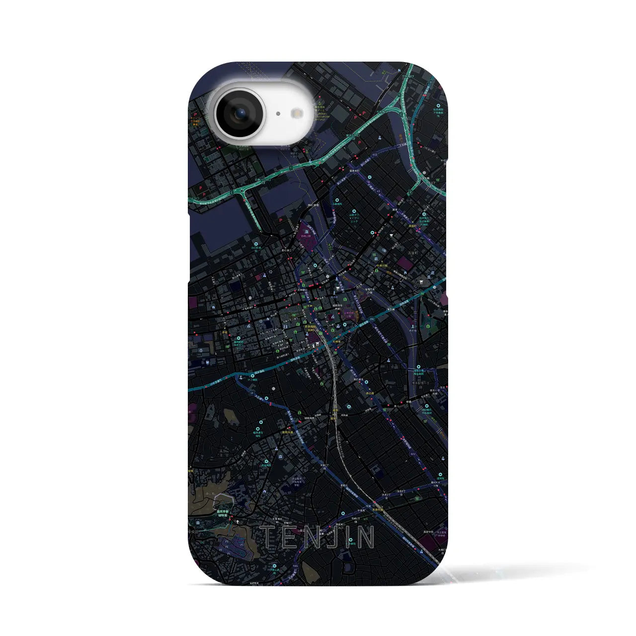 【天神(福岡県)】地図柄iPhoneケース(バックカバータイプ)