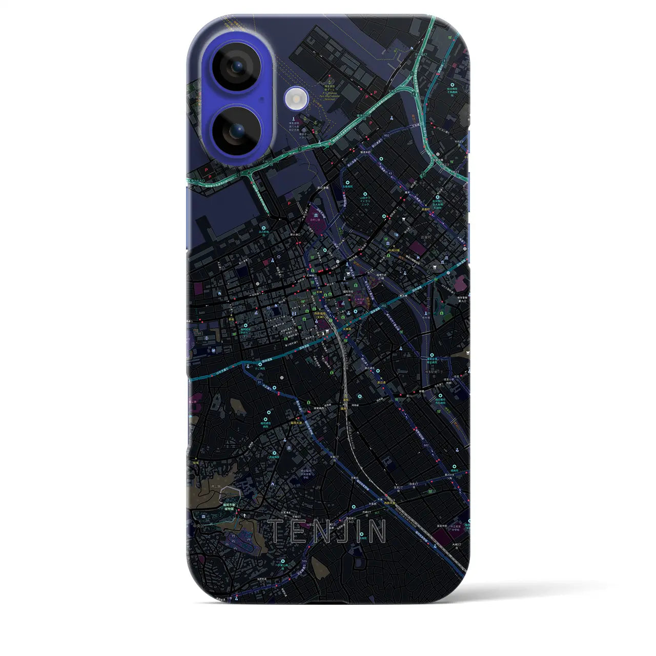 【天神(福岡県)】地図柄iPhoneケース(バックカバータイプ)