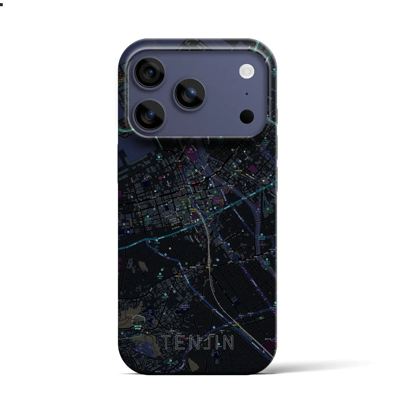 【天神(福岡県)】地図柄iPhoneケース(バックカバータイプ)