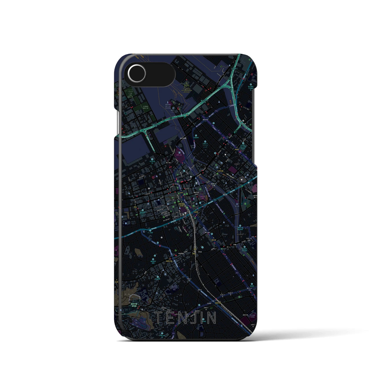 【天神(福岡県)】地図柄iPhoneケース(バックカバータイプ)