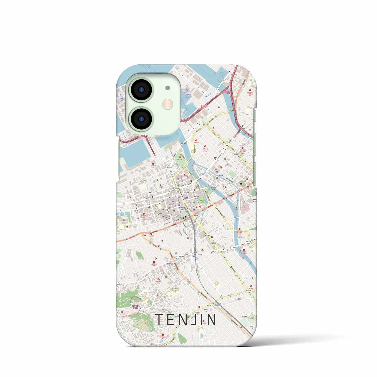 【天神(福岡県)】地図柄iPhoneケース(バックカバータイプ)