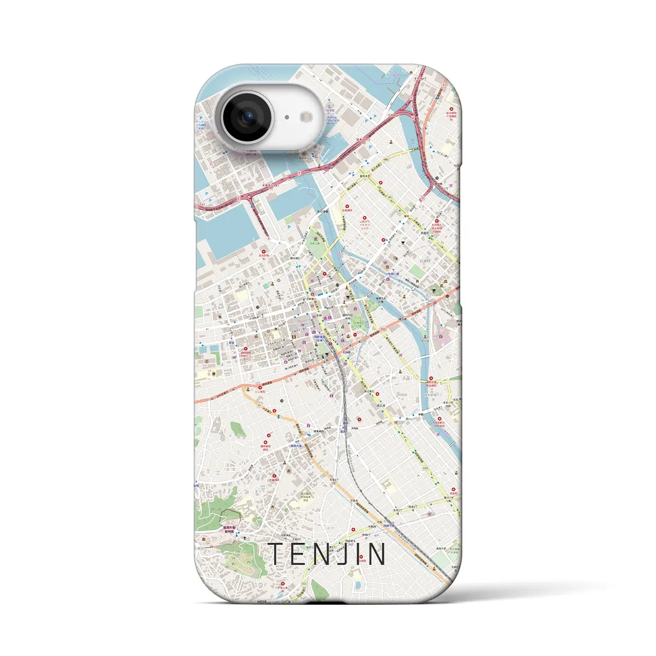 【天神(福岡県)】地図柄iPhoneケース(バックカバータイプ)