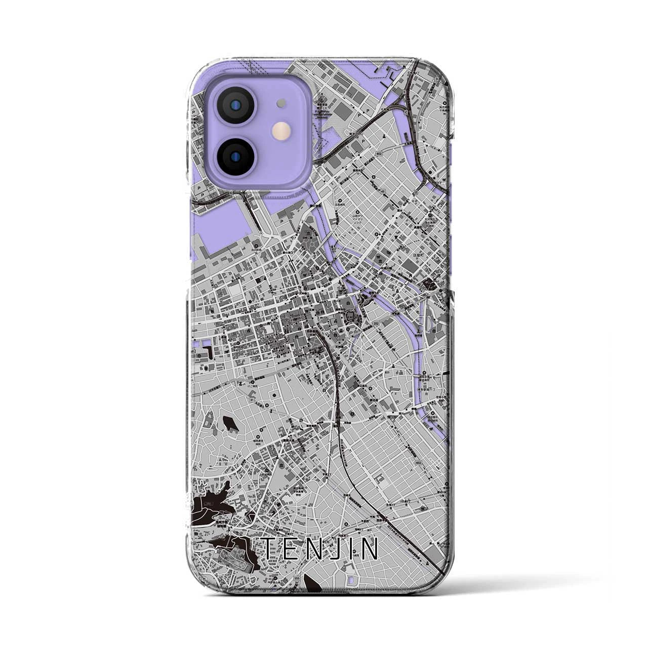 【天神(福岡県)】地図柄iPhoneケース(クリアタイプ)