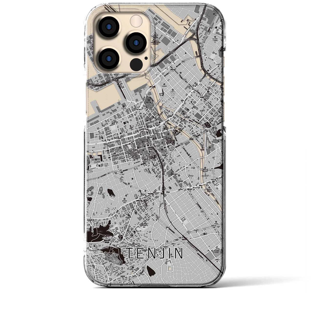 【天神(福岡県)】地図柄iPhoneケース(クリアタイプ)