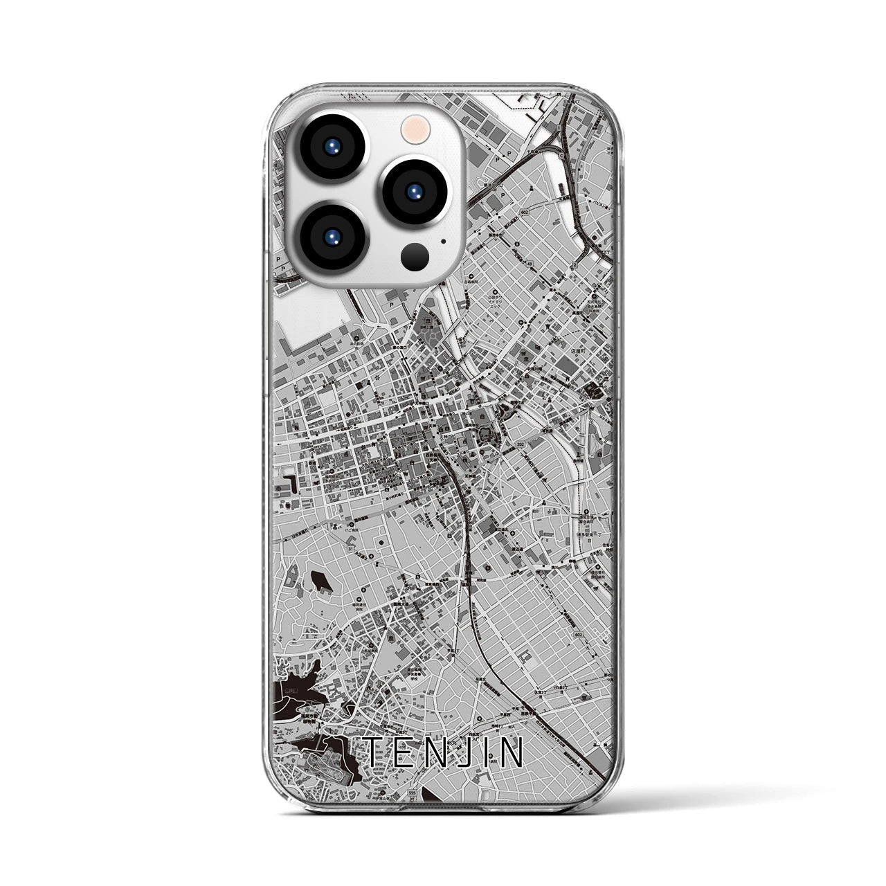 【天神(福岡県)】地図柄iPhoneケース(クリアタイプ)