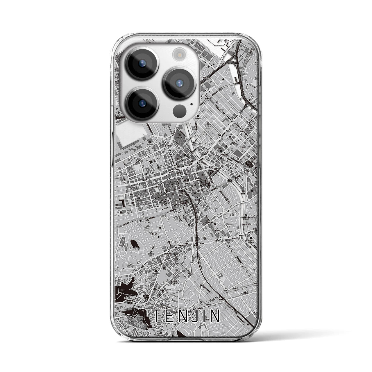 【天神(福岡県)】地図柄iPhoneケース(クリアタイプ)