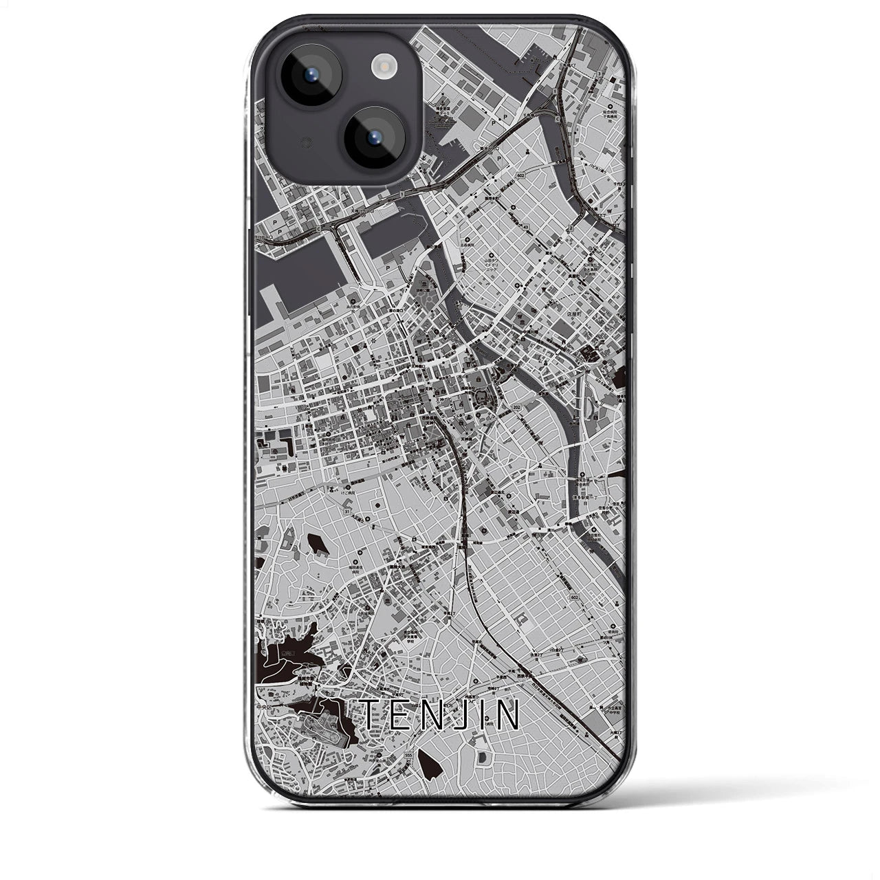 【天神(福岡県)】地図柄iPhoneケース(クリアタイプ)