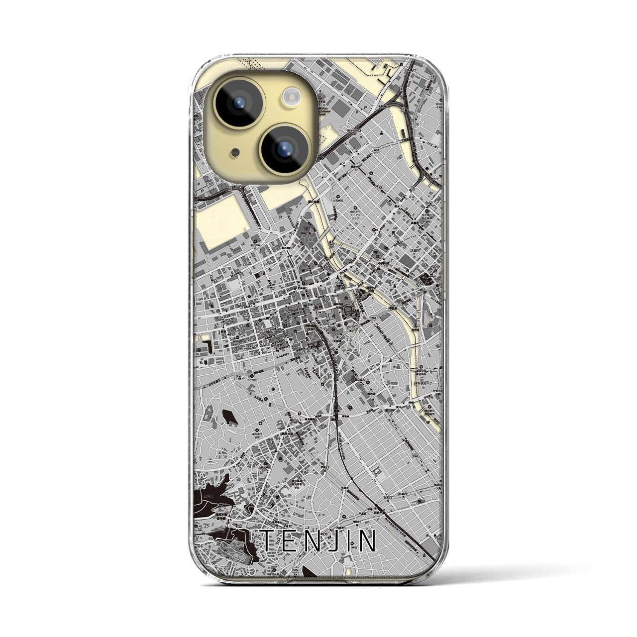 【天神(福岡県)】地図柄iPhoneケース(クリアタイプ)