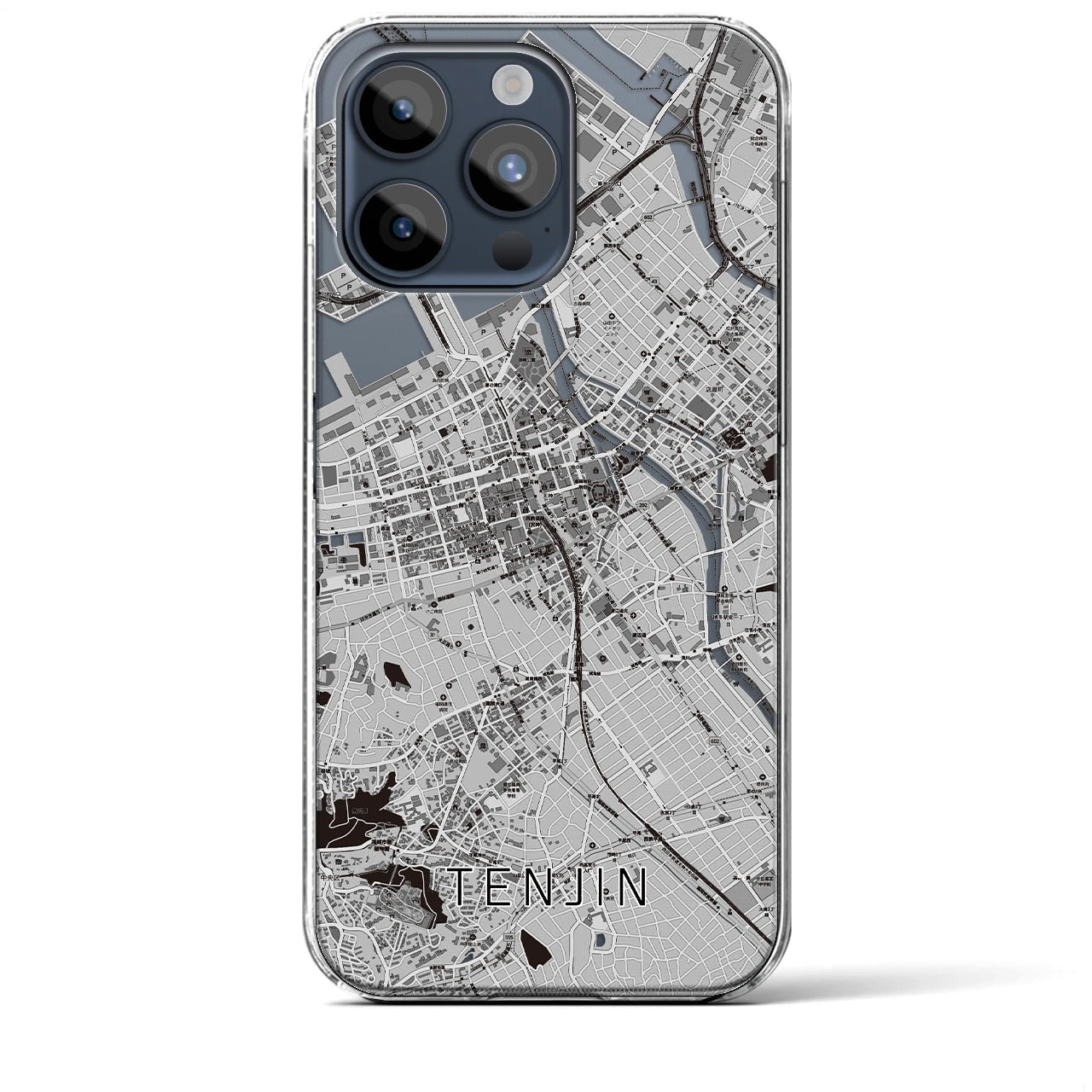 【天神(福岡県)】地図柄iPhoneケース(クリアタイプ)