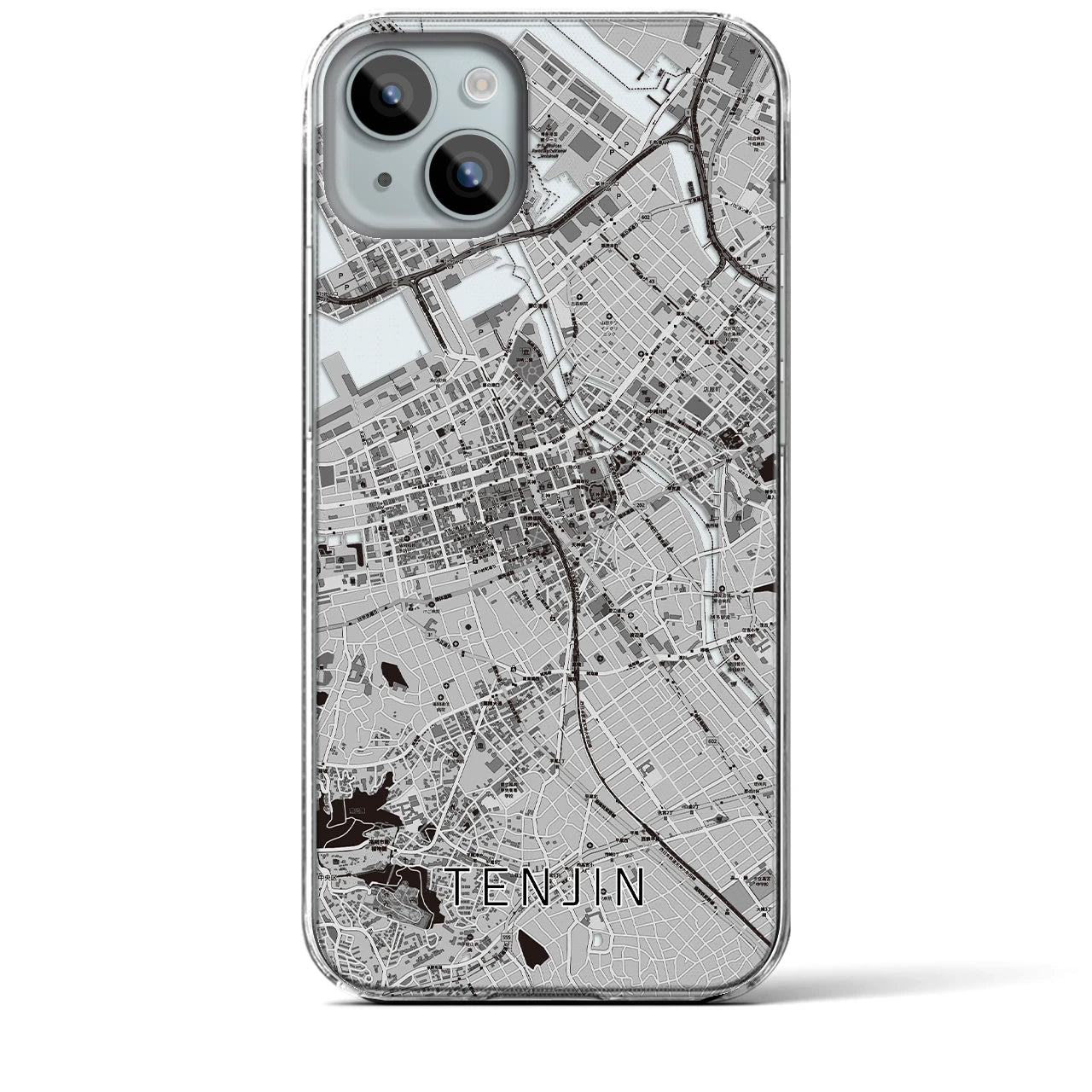 【天神(福岡県)】地図柄iPhoneケース(クリアタイプ)