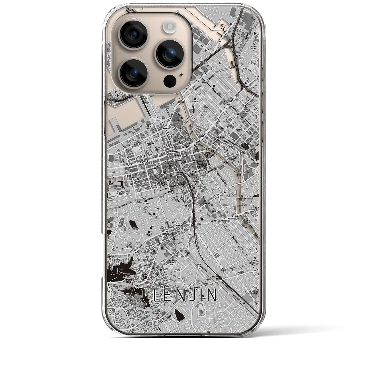 【天神(福岡県)】地図柄iPhoneケース(クリアタイプ)