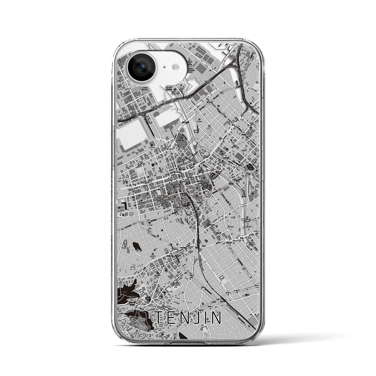 【天神(福岡県)】地図柄iPhoneケース(クリアタイプ)
