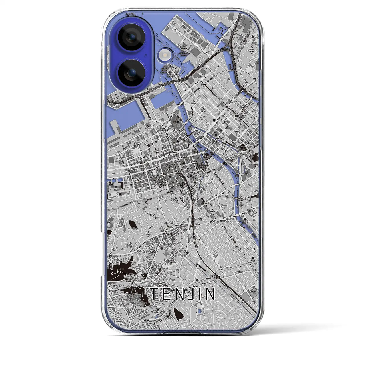 【天神(福岡県)】地図柄iPhoneケース(クリアタイプ)