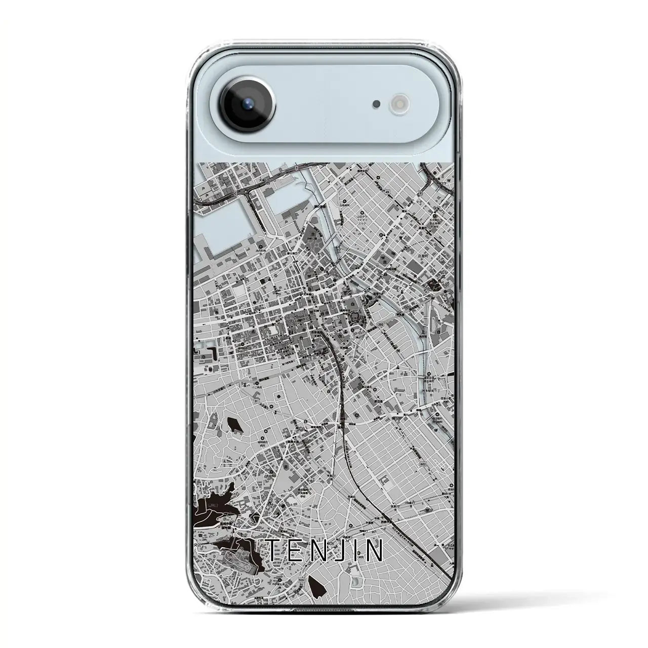 【天神(福岡県)】地図柄iPhoneケース(クリアタイプ)モノトーン・iPhone 17 Pro Max 用