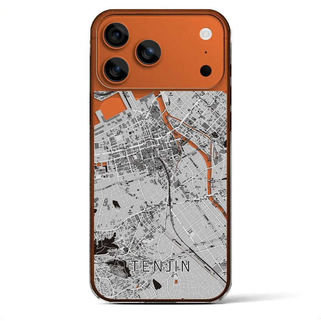 【天神(福岡県)】地図柄iPhoneケース(クリアタイプ)