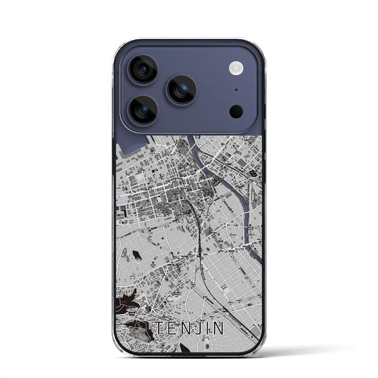 【天神(福岡県)】地図柄iPhoneケース(クリアタイプ)