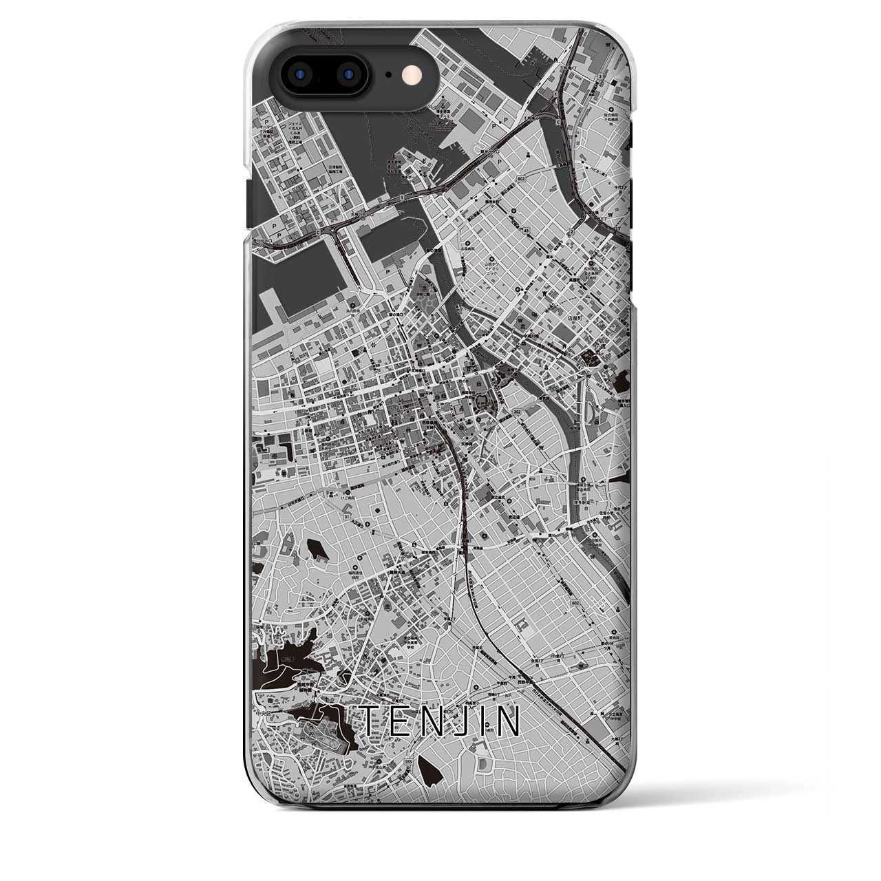 【天神(福岡県)】地図柄iPhoneケース(クリアタイプ)