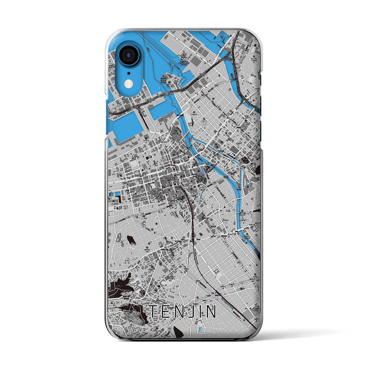 【天神(福岡県)】地図柄iPhoneケース(クリアタイプ)