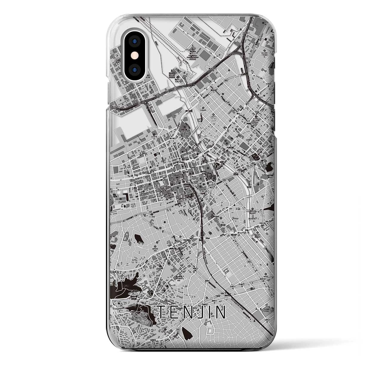 【天神(福岡県)】地図柄iPhoneケース(クリアタイプ)