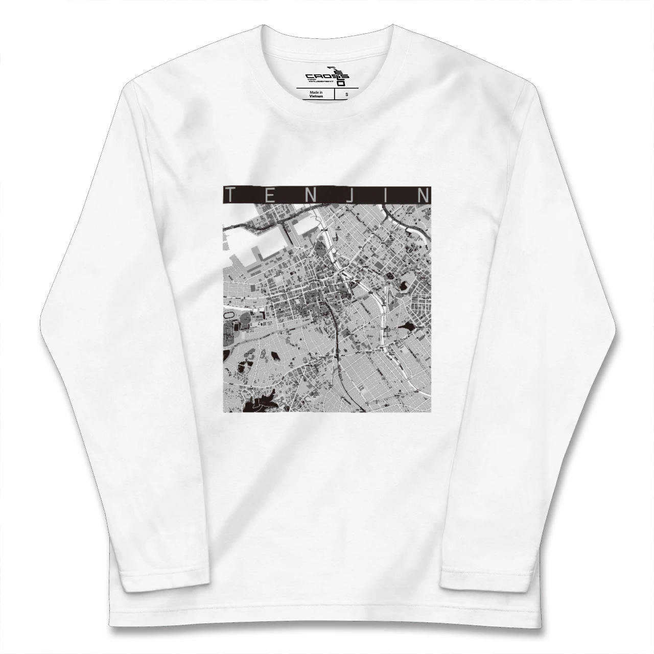 【天神(福岡県)】地図柄ロングスリーブTシャツ