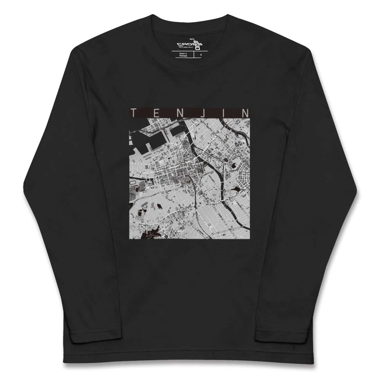 【天神(福岡県)】地図柄ロングスリーブTシャツ