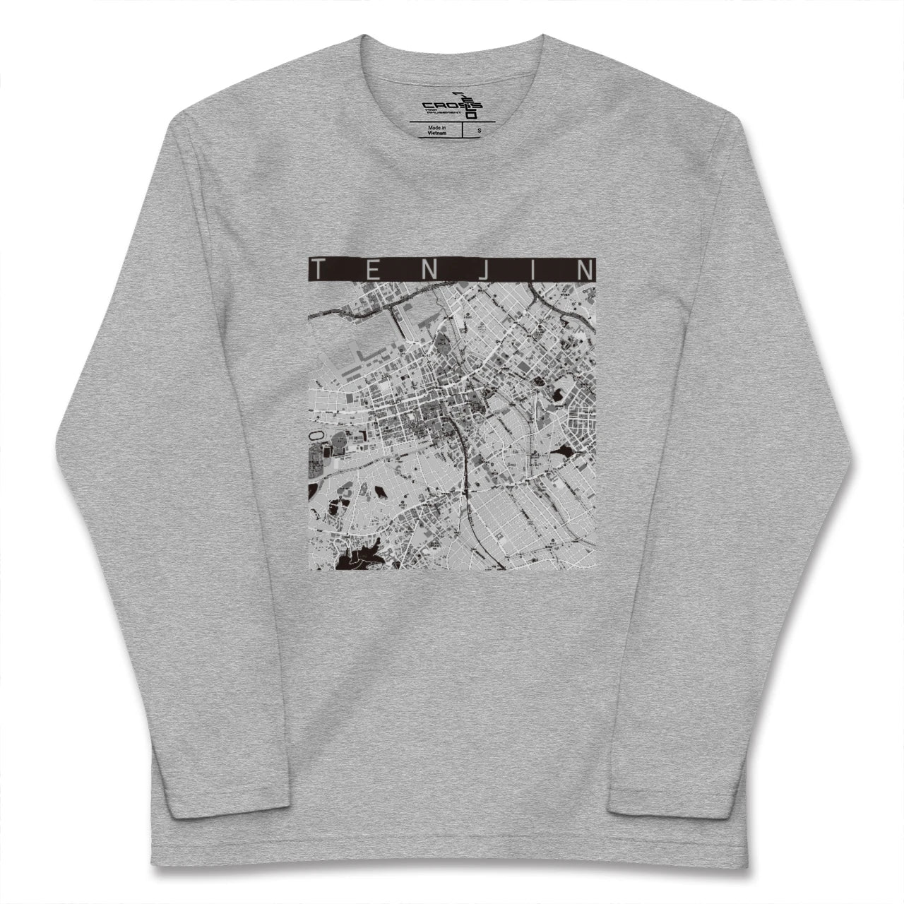 【天神(福岡県)】地図柄ロングスリーブTシャツ